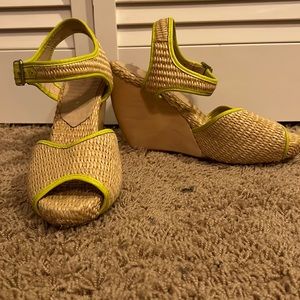 Wooden wedge sandals size 8
